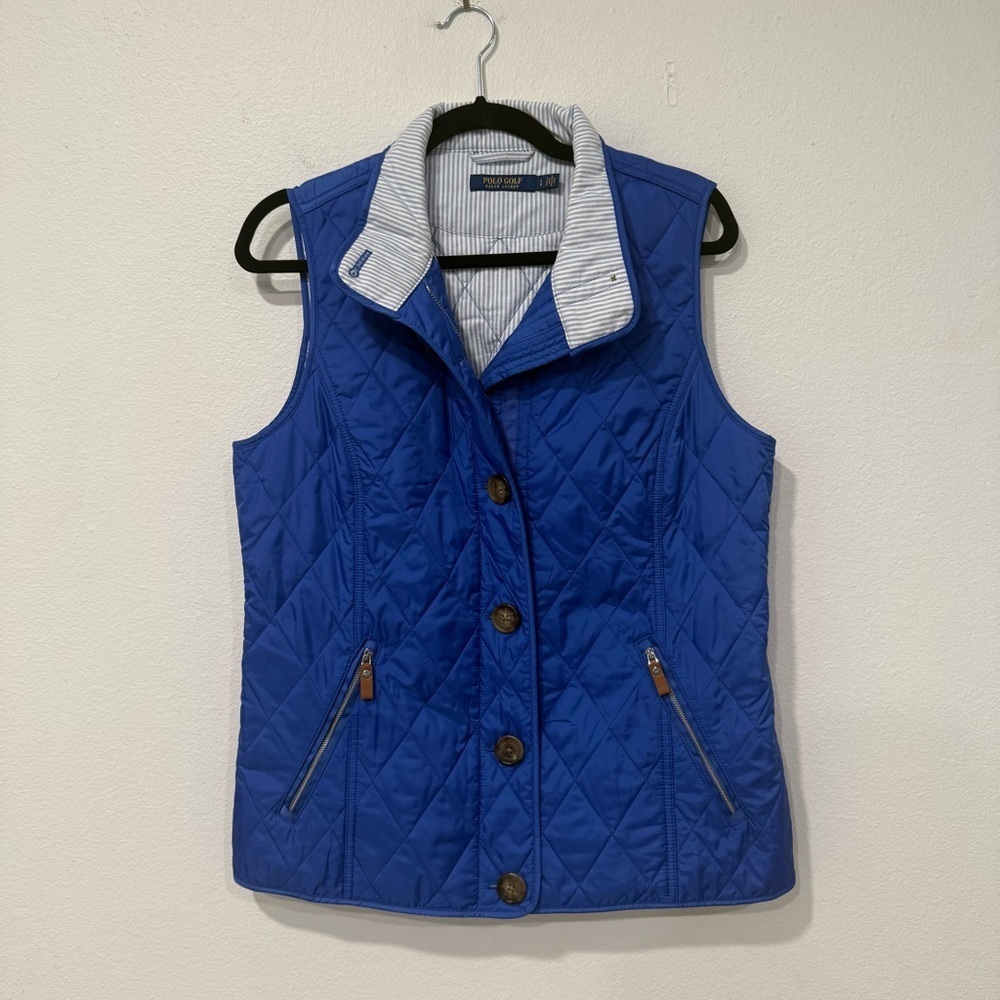 Polo Golf Ralph Lauren Spring Blue Heritage Quilted Vest L - Picture 2 of 9